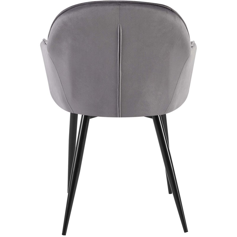 Silla de comedor Boise en terciopelo gris oscuro