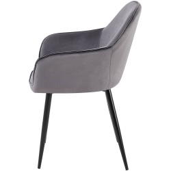 Silla de comedor Boise en terciopelo gris oscuro