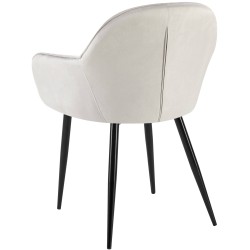 Silla de comedor Boise en terciopelo gris