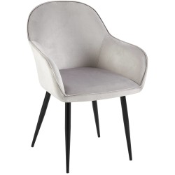 Silla de comedor Boise en terciopelo gris