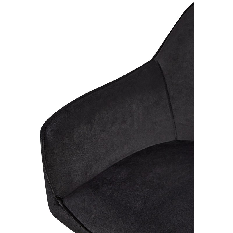 Silla de comedor Boise en terciopelo negro