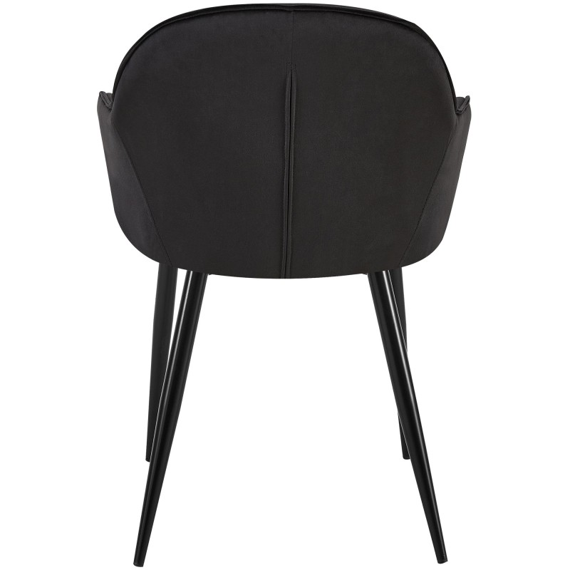 Silla de comedor Boise en terciopelo negro