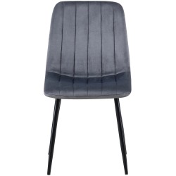 Juego de 4 sillas Dijon de terciopelo gris oscuro