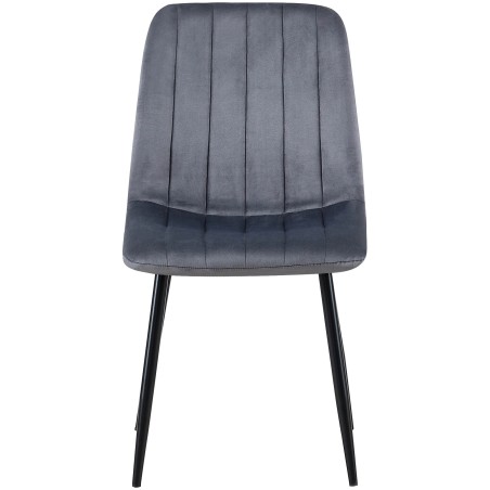 Juego de 4 sillas Dijon de terciopelo gris oscuro