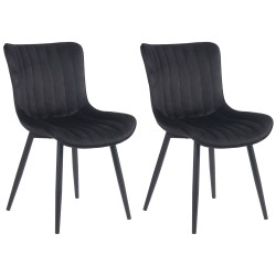 Juego de 2 sillas Largo, terciopelo negro
