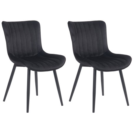 Juego de 2 sillas Largo, terciopelo negro