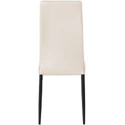 Juego de 4 sillas de comedor Mayfair, piel sintética color crema
