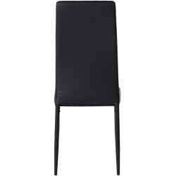 Juego de 4 sillas de comedor Mayfair, piel sintética negra