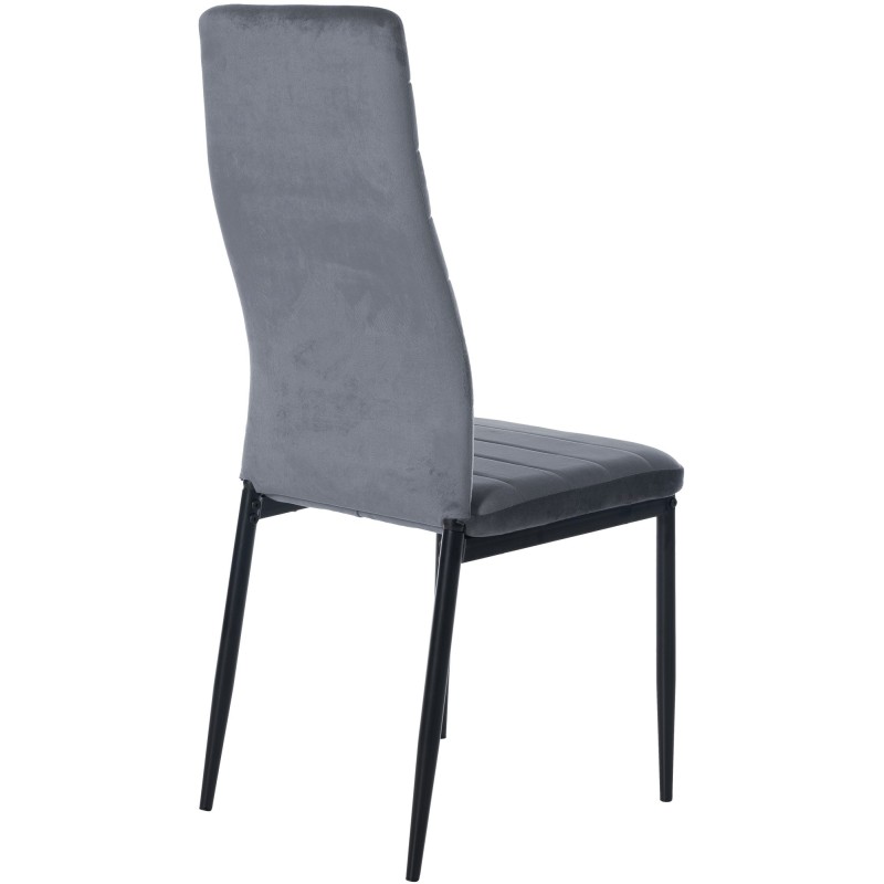 Juego de 4 sillas de comedor Mayfair de terciopelo en gris claro