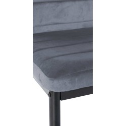 Juego de 4 sillas de comedor Mayfair de terciopelo en gris claro