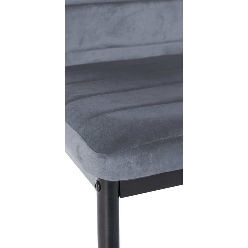 Juego de 4 sillas de comedor Mayfair de terciopelo en gris claro