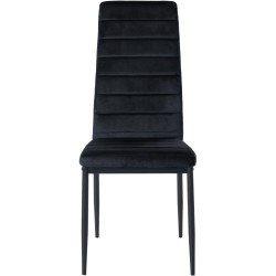 Juego de 6 sillas de comedor Mayfair en terciopelo negro