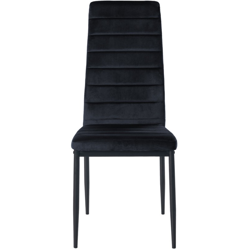 Juego de 6 sillas de comedor Mayfair en terciopelo negro