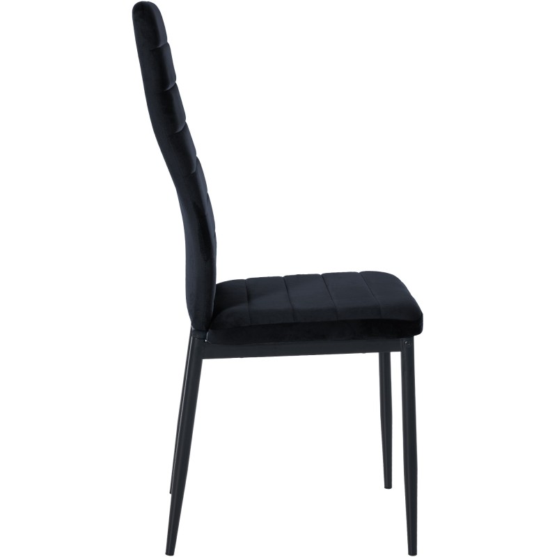 Juego de 6 sillas de comedor Mayfair en terciopelo negro