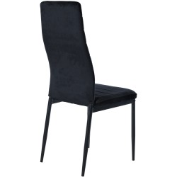 Juego de 6 sillas de comedor Mayfair en terciopelo negro