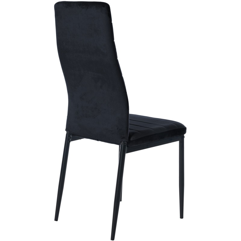 Juego de 6 sillas de comedor Mayfair en terciopelo negro