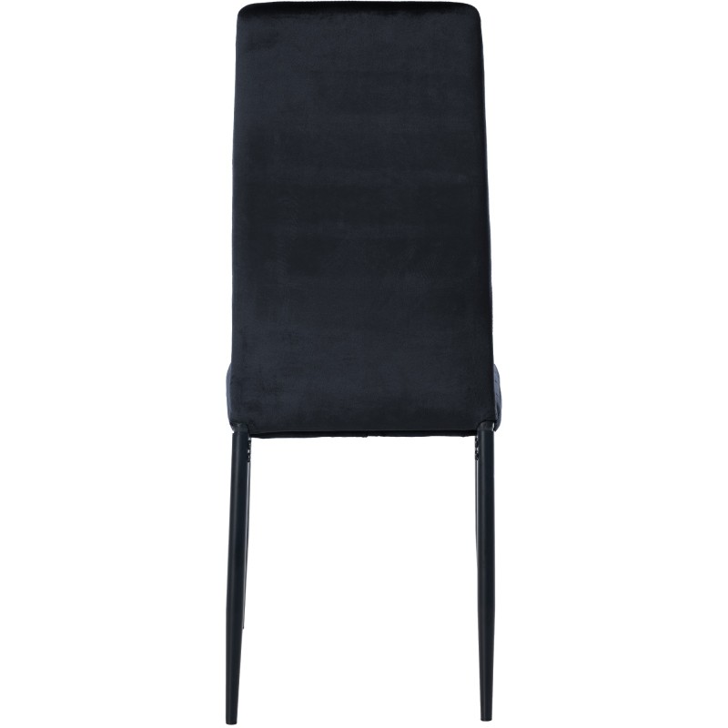 Juego de 6 sillas de comedor Mayfair en terciopelo negro