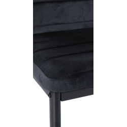 Juego de 6 sillas de comedor Mayfair en terciopelo negro