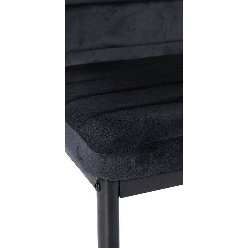 Juego de 6 sillas de comedor Mayfair en terciopelo negro