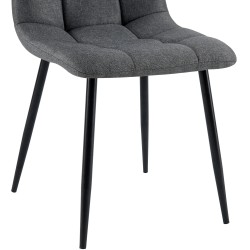 Juego de 4 sillas de comedor Antibes de tela gris oscuro