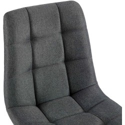 Juego de 4 sillas de comedor Antibes de tela gris oscuro