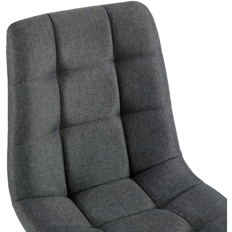 Juego de 4 sillas de comedor Antibes de tela gris oscuro
