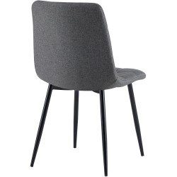 Juego de 4 sillas de comedor Antibes de tela gris oscuro