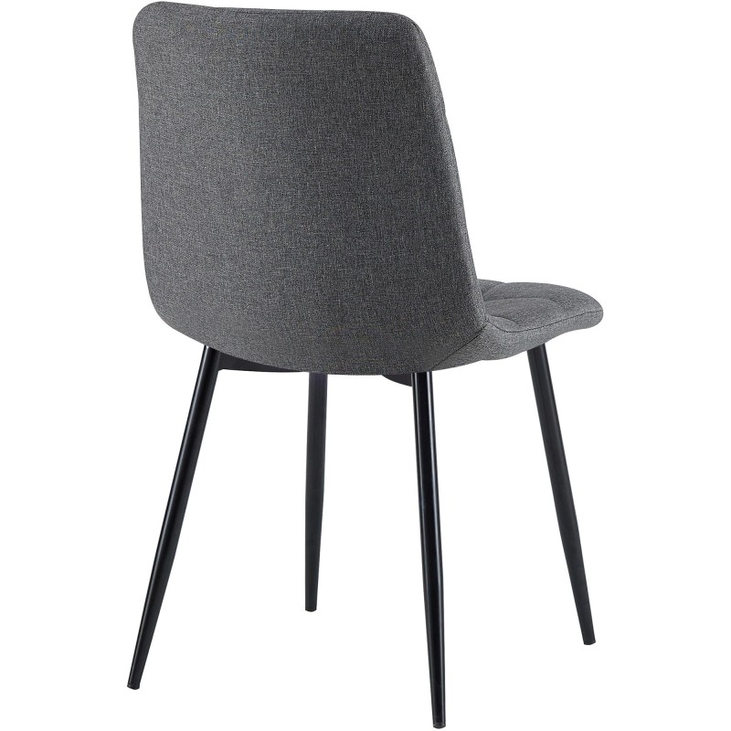 Juego de 4 sillas de comedor Antibes de tela gris oscuro