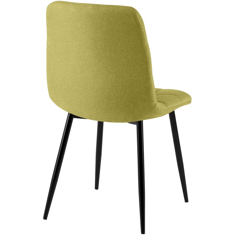 Juego de 4 sillas de comedor de tela verde Antibes