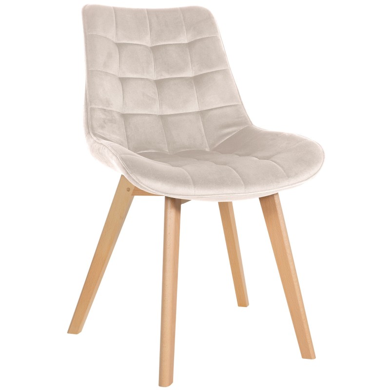 Silla Brook en terciopelo color crema