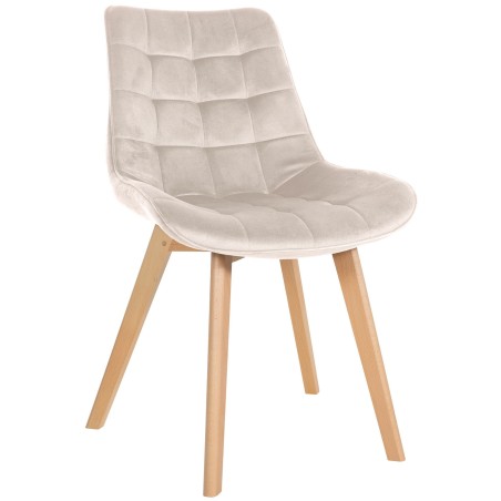 Silla Brook en terciopelo color crema
