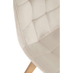 Silla Brook en terciopelo color crema