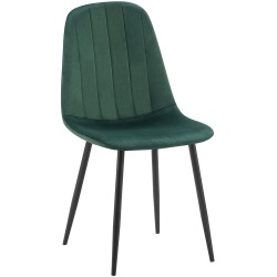 Silla de comedor Baxter de terciopelo verde