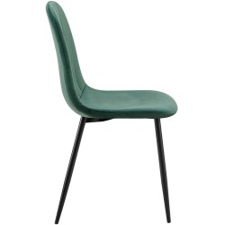 Silla de comedor Baxter de terciopelo verde