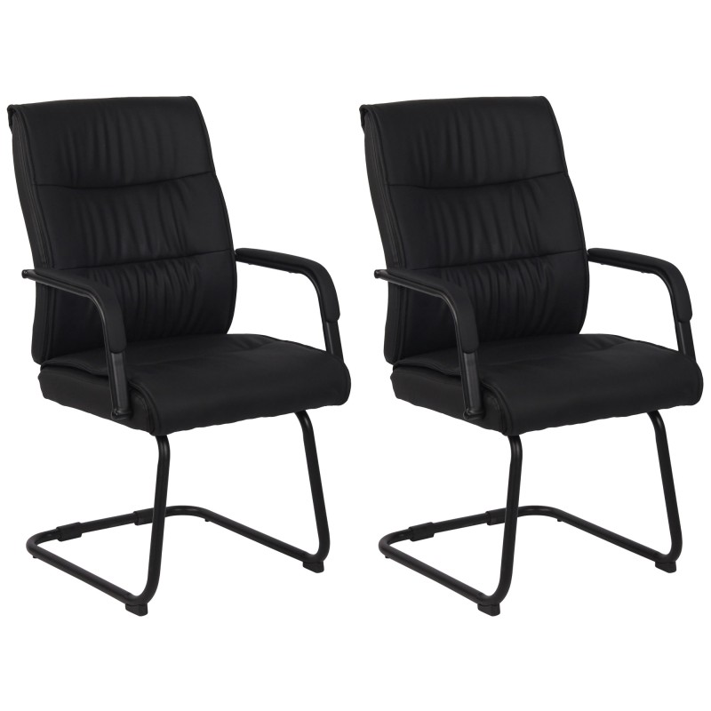 Juego de 2 sillas de visita Sievert, negro/negro