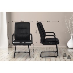 Juego de 2 sillas de visita Sievert, negro/negro