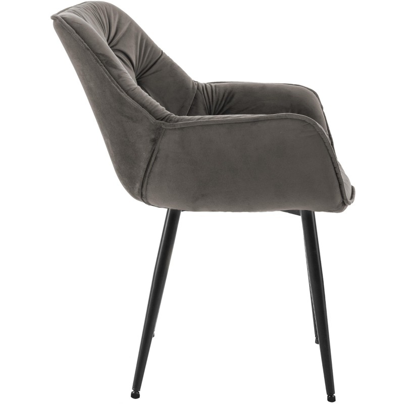 Silla Tanna en terciopelo antracita
