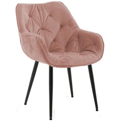 Silla Tanna en terciopelo rosa