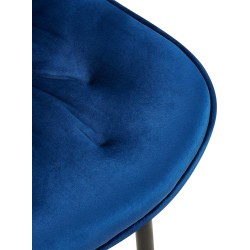 Silla de comedor Wallace de terciopelo azul