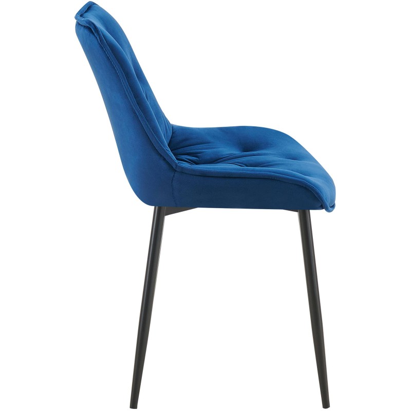Silla de comedor Wallace de terciopelo azul