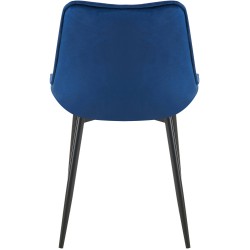 Silla de comedor Wallace de terciopelo azul