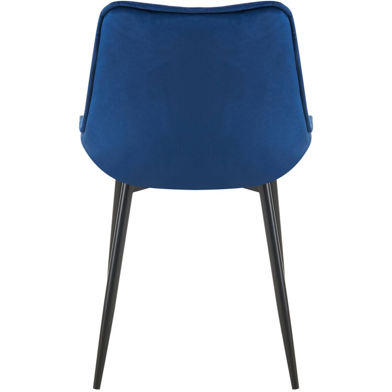 Silla de comedor Wallace de terciopelo azul