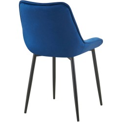 Silla de comedor Wallace de terciopelo azul