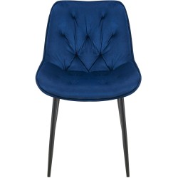 Silla de comedor Wallace de terciopelo azul