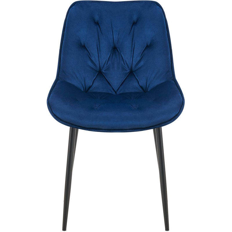 Silla de comedor Wallace de terciopelo azul