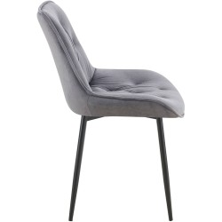 Silla de comedor Wallace, terciopelo gris oscuro