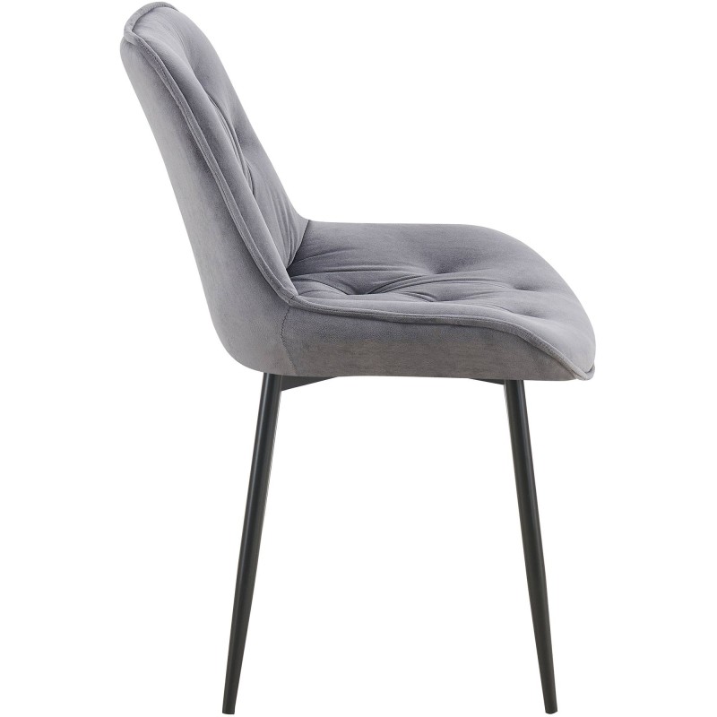 Silla de comedor Wallace, terciopelo gris oscuro