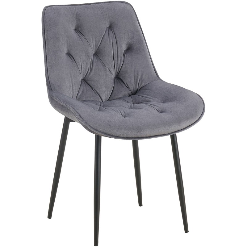 Silla de comedor Wallace, terciopelo gris oscuro