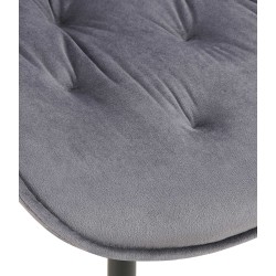 Silla de comedor Wallace, terciopelo gris oscuro