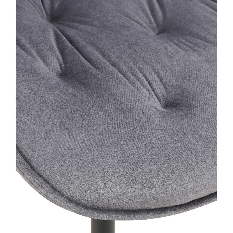 Silla de comedor Wallace, terciopelo gris oscuro
